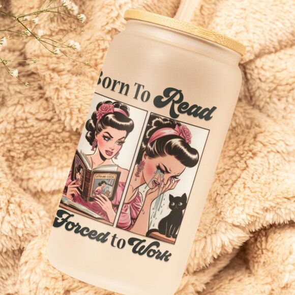 Born to Read Forced to Work, Funny Book Lover Tumbler, Bookish Gift, Spicy Books - Picture 4 of 6